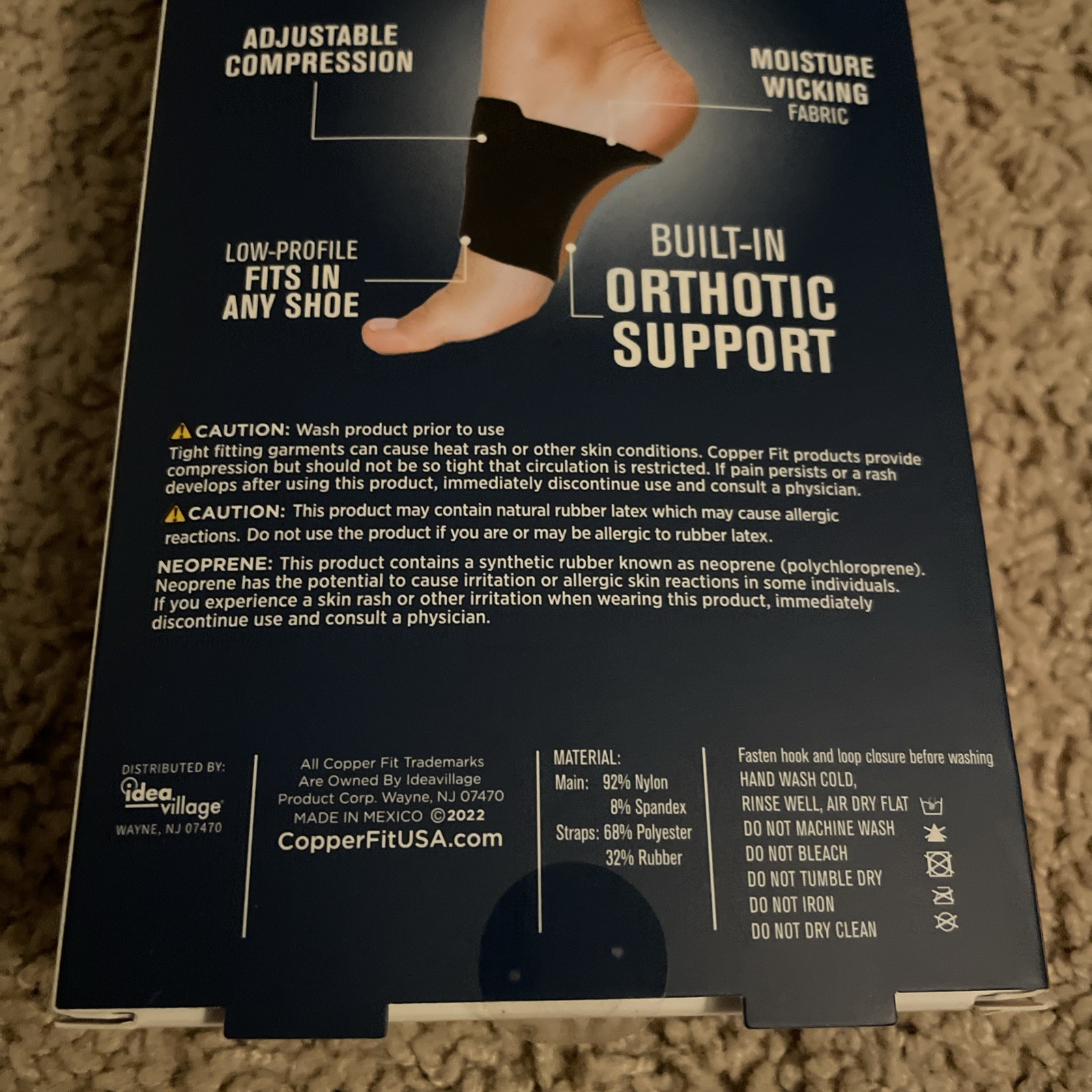 1 Copper Fit Health Unisex Arch Relief Plus Built-In Orthotic Support Black