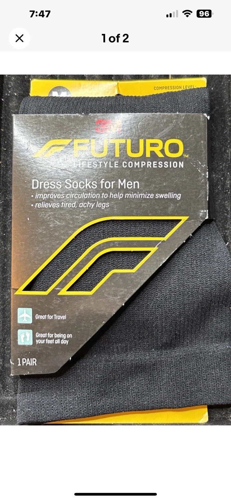 NEW!! Futuro Dress Socks For Men – Firm, Size MEDIUM Black Compression
