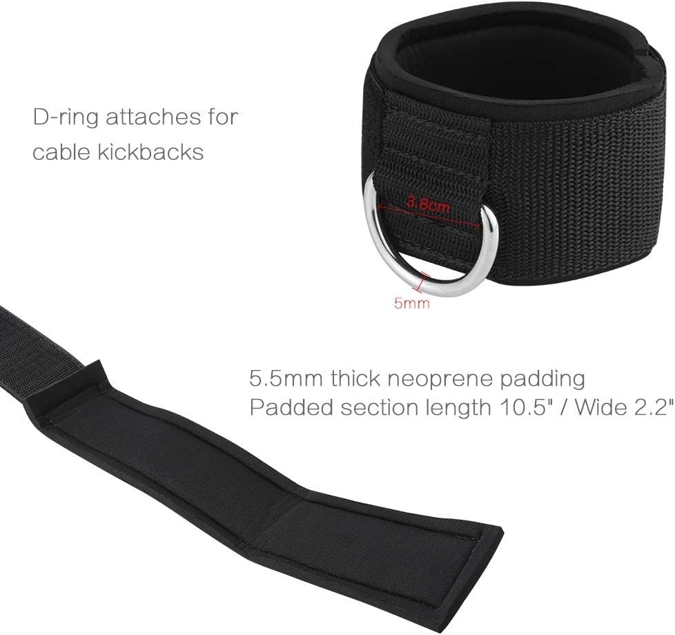 Neoprene Ankle and Wrist Cuffs with D-Ring – Ideal for Glute and Legs Training