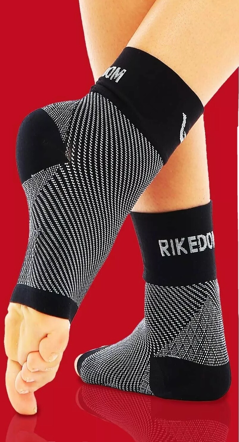 Compression Ankle Socks Foot Heel Sleeve Arthritis Pain Relief feet Support – L