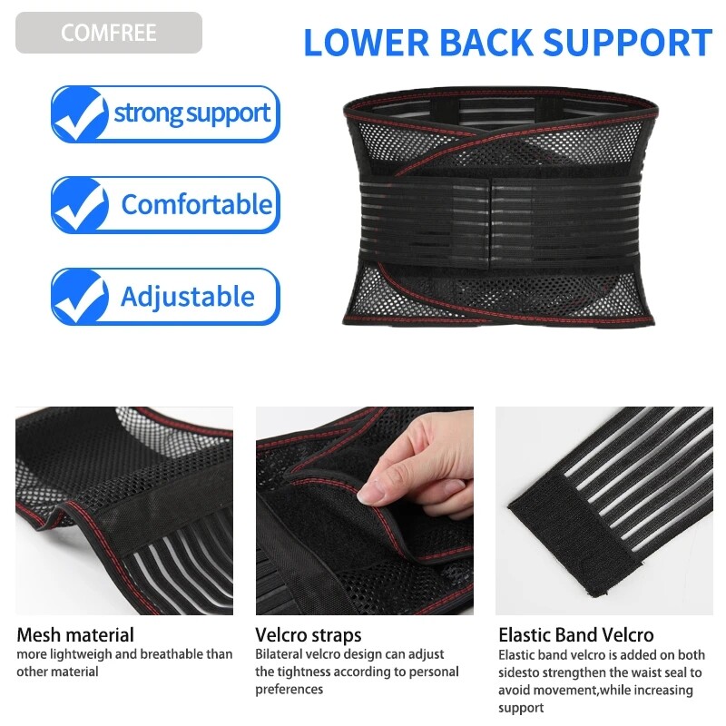 Back Brace Herniated Disc Lumbar Support Belt Lower Pain Support Relief Girdle