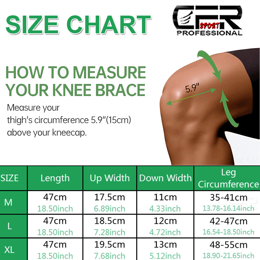 Full Leg Knee Support Compression Sleeve Brace Sport Joint Pain Relief Arthritis