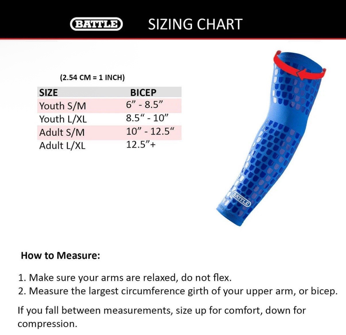 Ultra-Stick Full Arm Sleeve – Compression Support Sleeves Adult XL / L BATTLE
