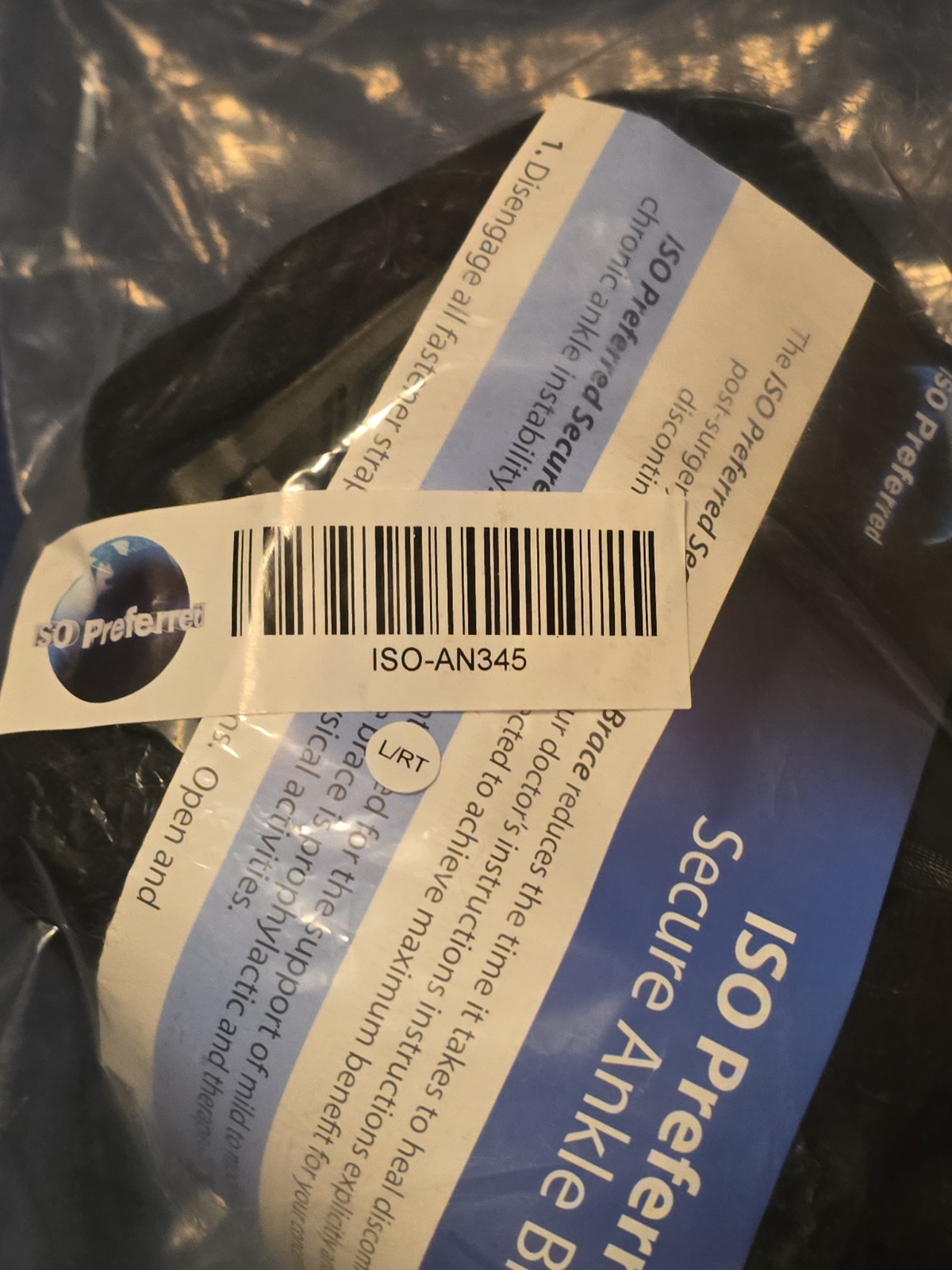 ISO Preferred ANKLE BRACE AN345 Large Right Foot New In Bag