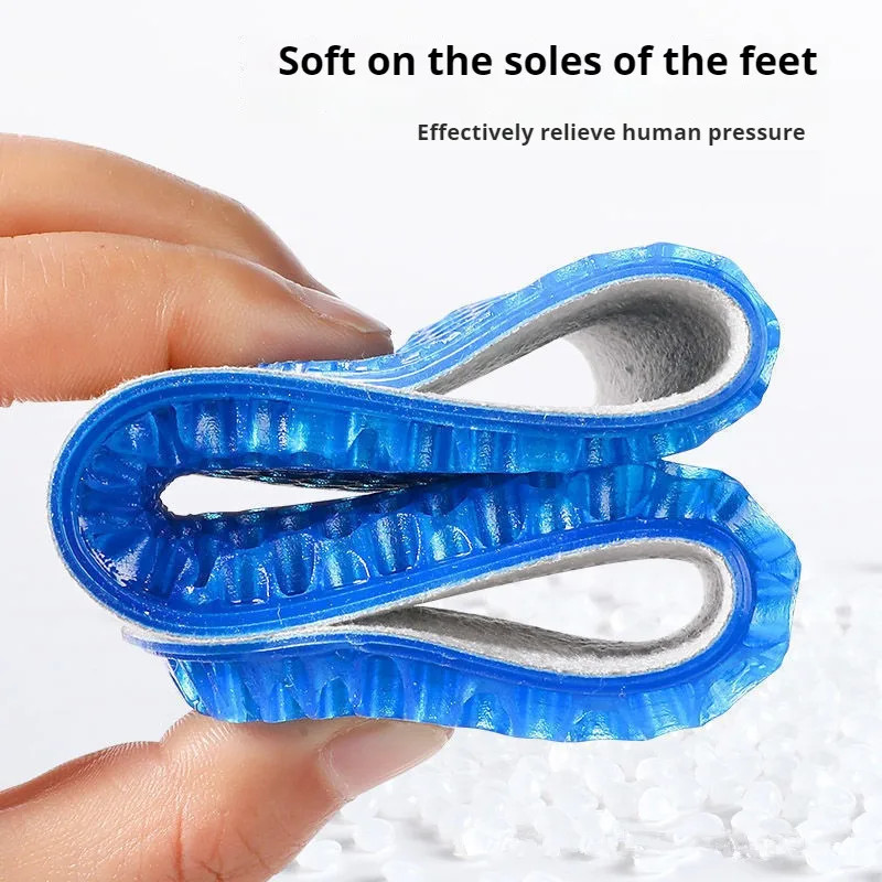 Silicone Gel Soft Insoles Outdoor Sports Running Insole Elastic Shock-absorbing