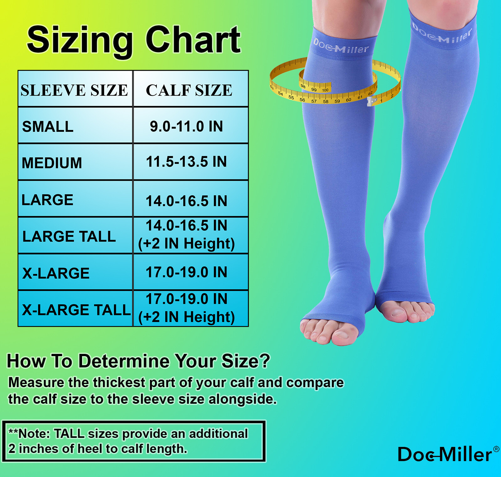 COMPRESSION STOCKINGS Socks DOC MILLER 3040 mmHg OPEN Sleeves FOR VARIC PAIN