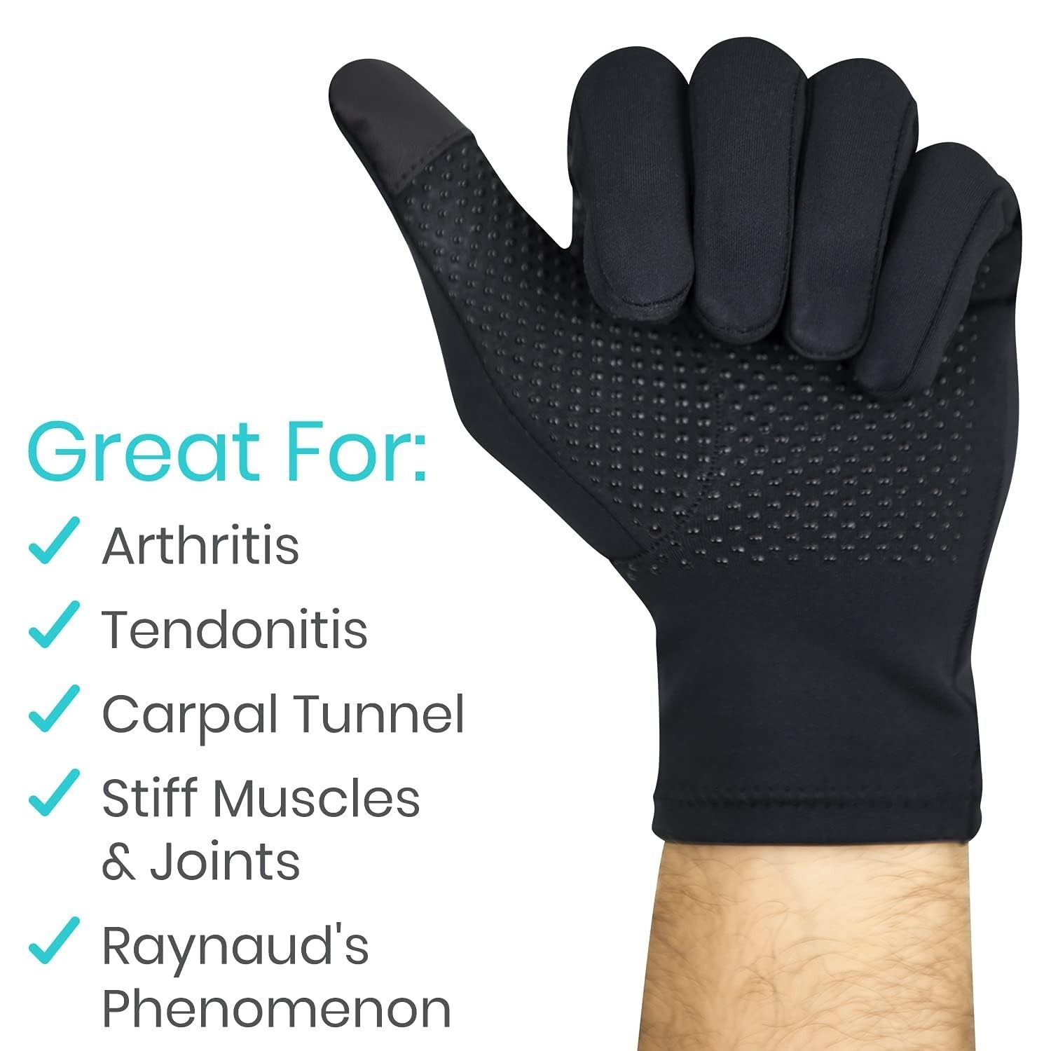 Copper Compression Arthritis Gloves – Full Hand Touchscreen Support for Carpal T