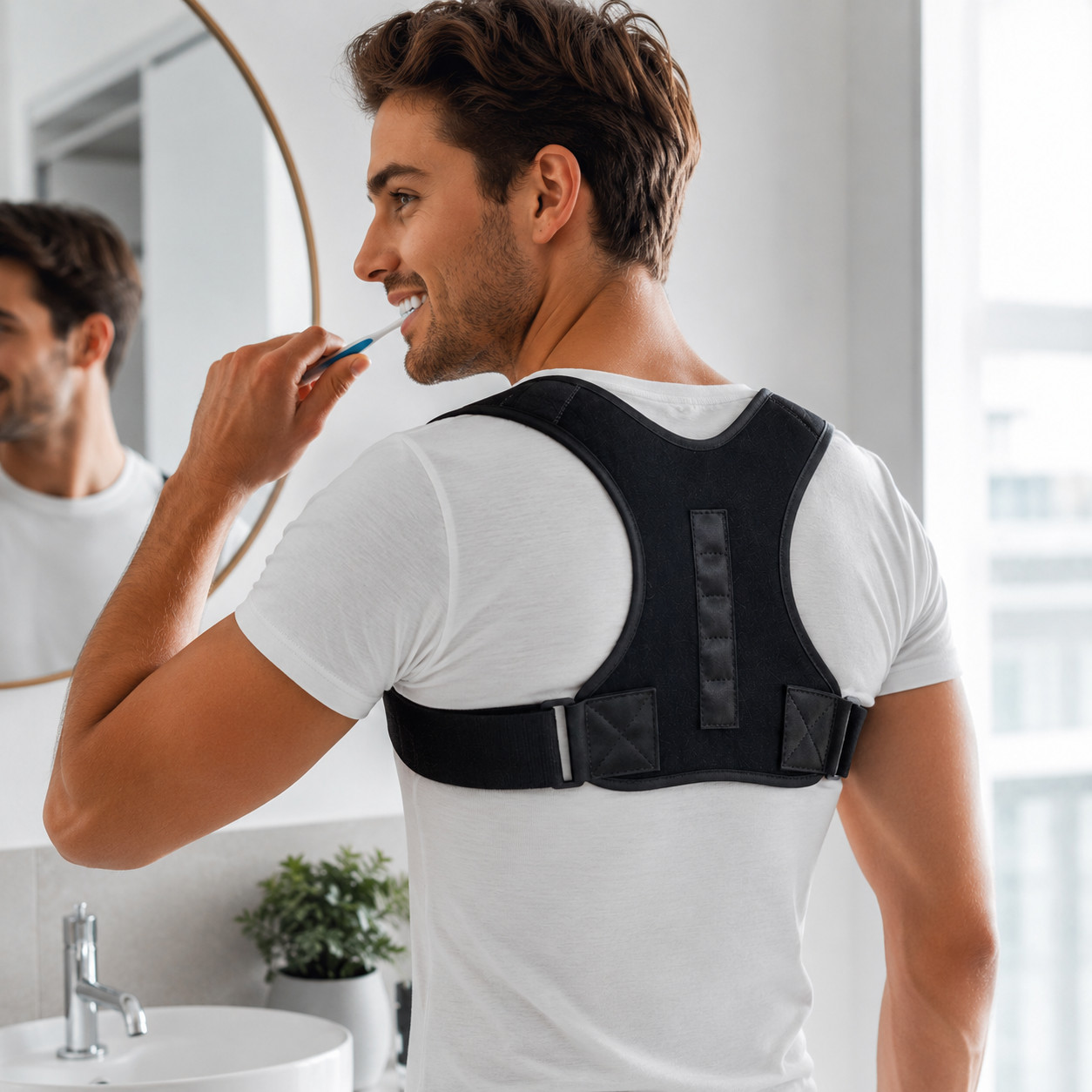 Adjustable Posture Support for Women Men Breathable Upper Back Brace