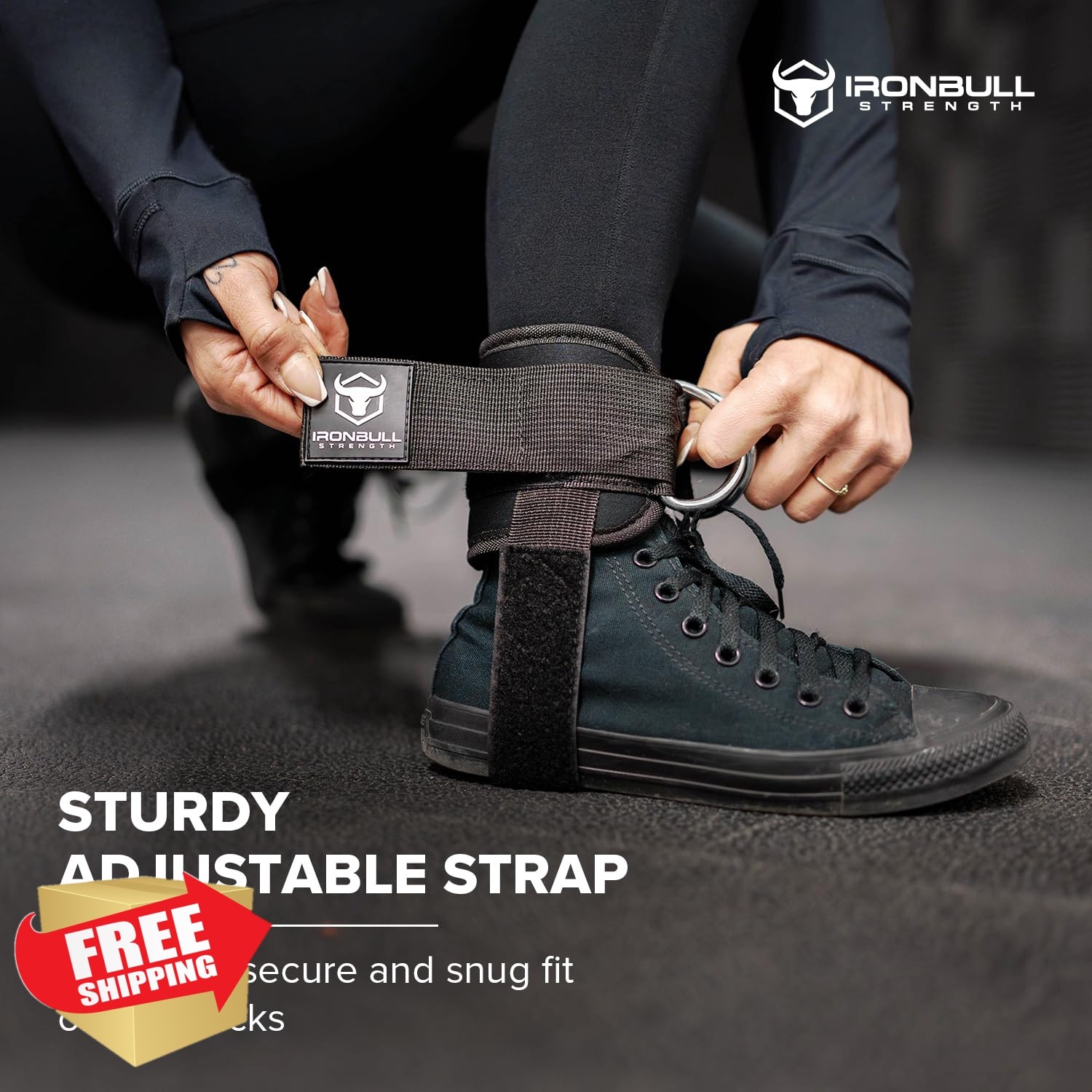Iron Bull Strength Ankle Strap Black