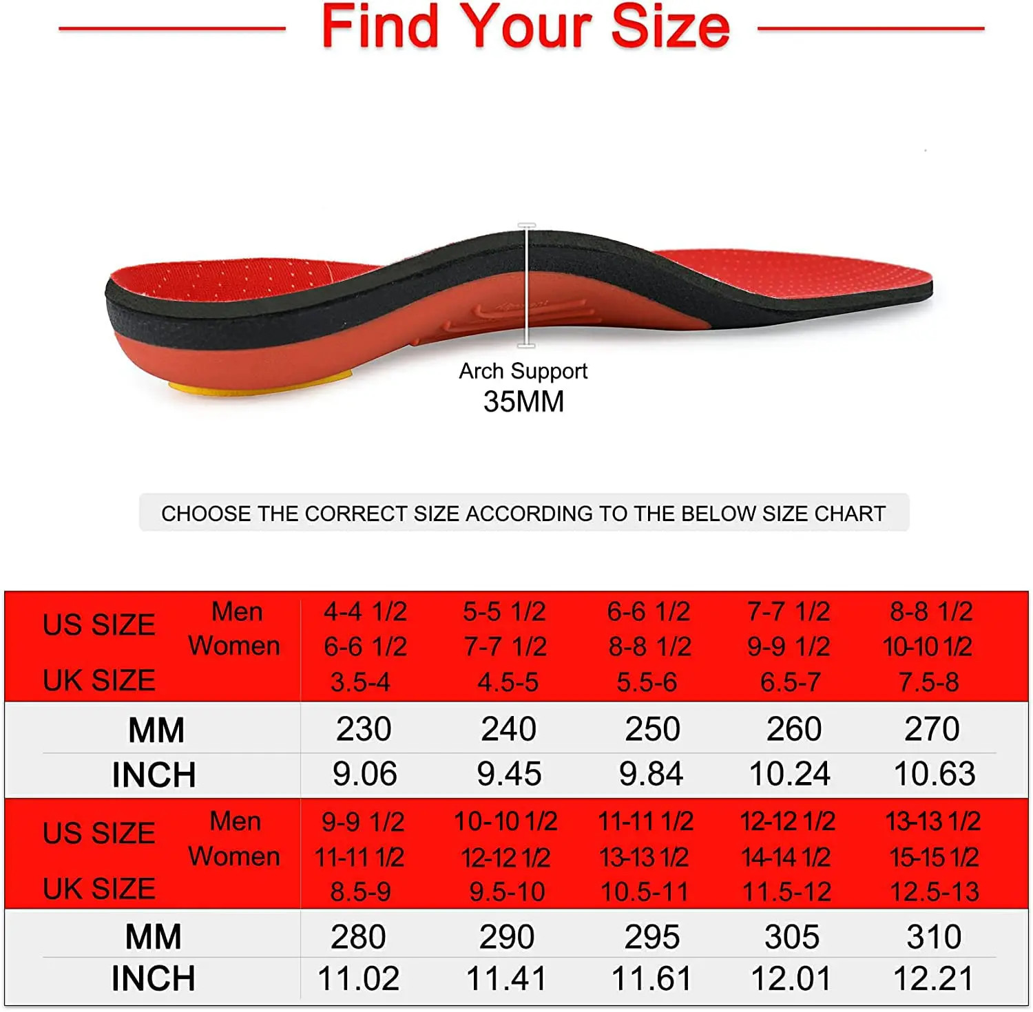 Plantar Fasciitis Orthopedic Sport Insole Men Women Sneaker Flat Feet High Arch