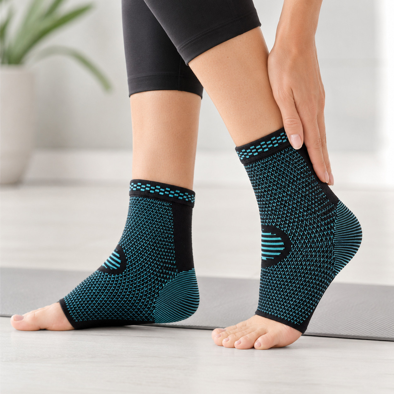 2 Pack Ankle Compression Sleeves Support Brace for Running Sports Men Women
