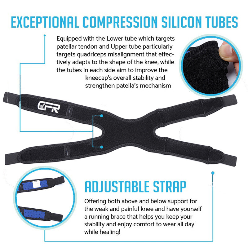 Silicone Knee Support Brace Sport Strong Meniscus Protection Compression Strap