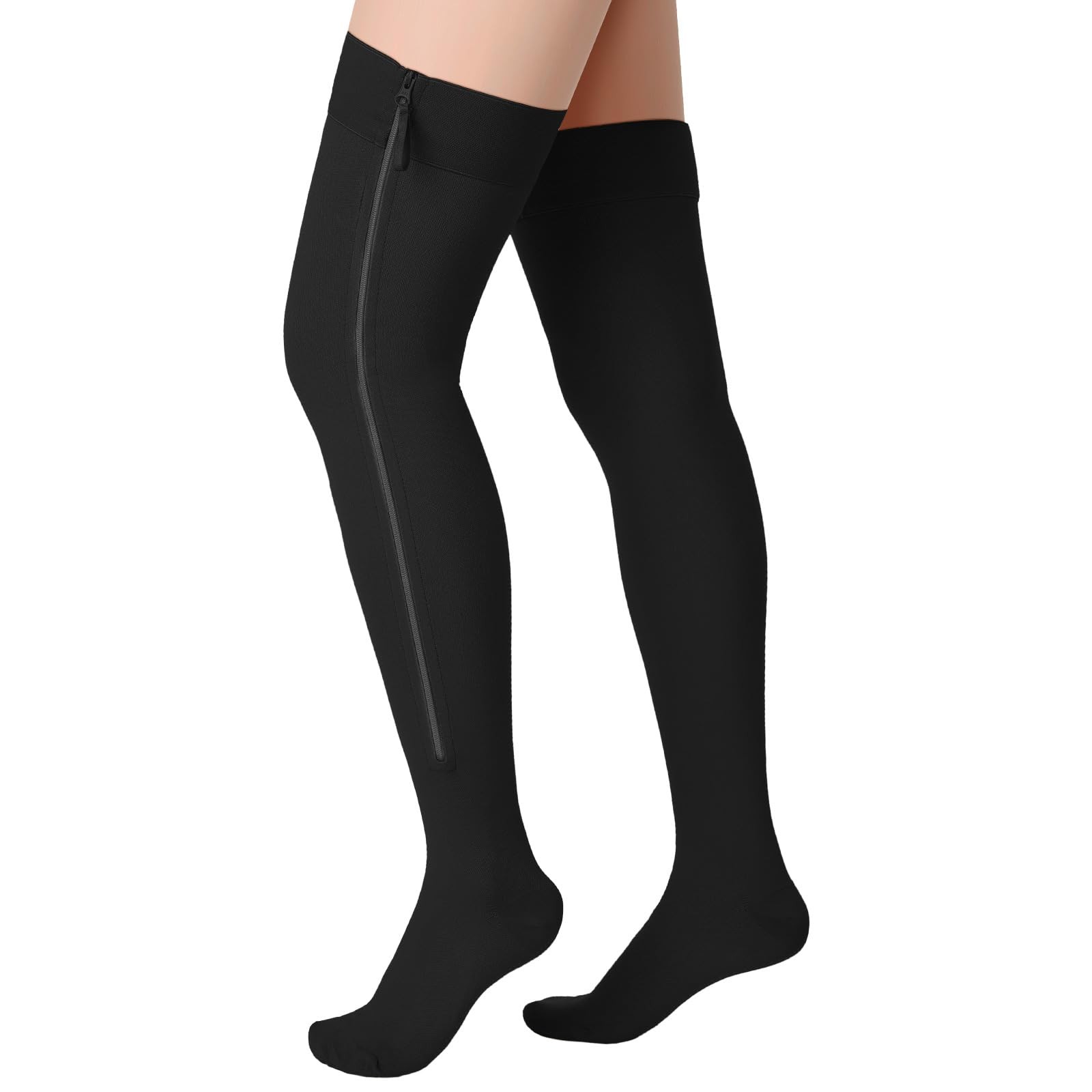 Thigh High Zipper Compression Socks 20-30 Mmhg Zipper Compression Stockings Thig