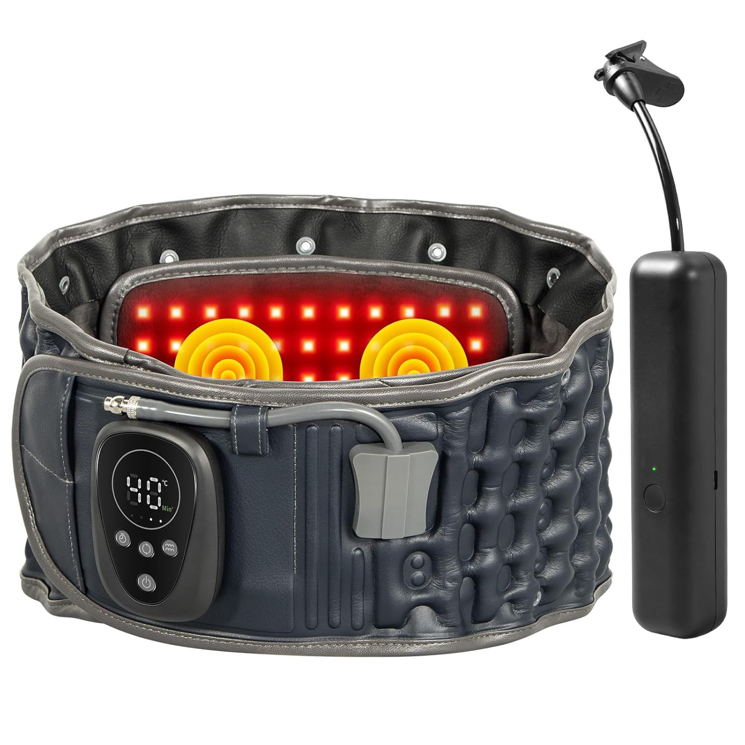 Red Light Therapy Decompression Back Belt with Heating, Vibration Massage & Elec
