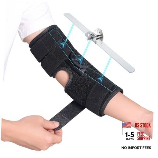 Cubital Tunnel Syndrome Elbow Brace, Ulnar Nerve Entrapment Splint, M Black