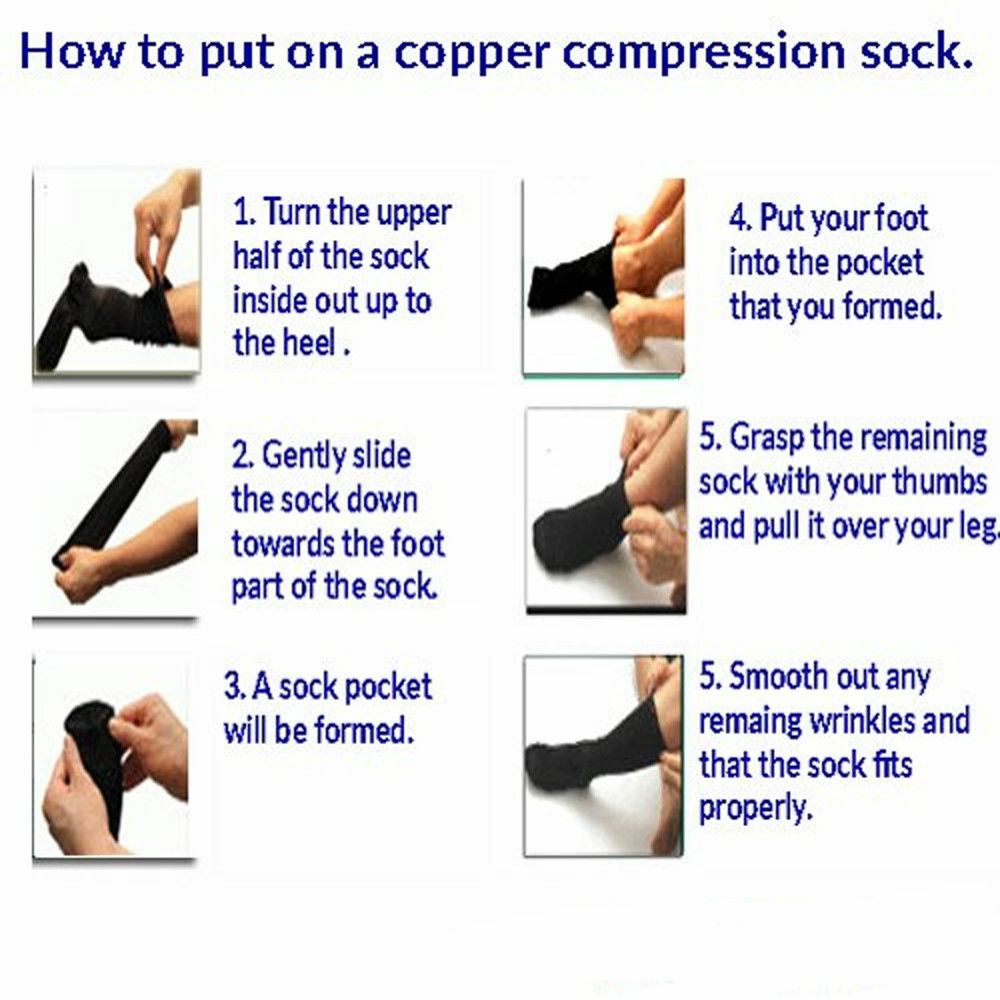 Lot 20-30mmHg Copper Compression Socks Sport Socks Support Recover Men Women US