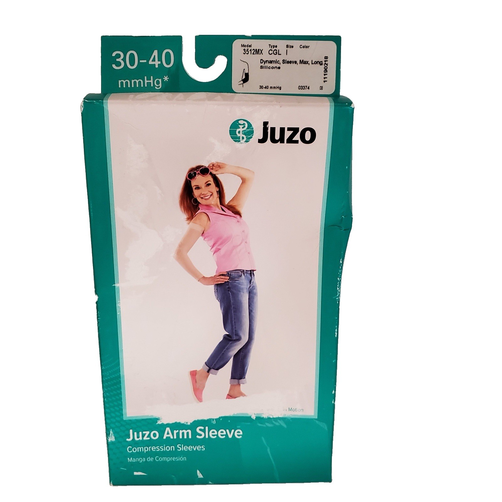 Juzo Full Length Beige Medical Compression Arm Sleeve Long Size I 30-40 3512MX