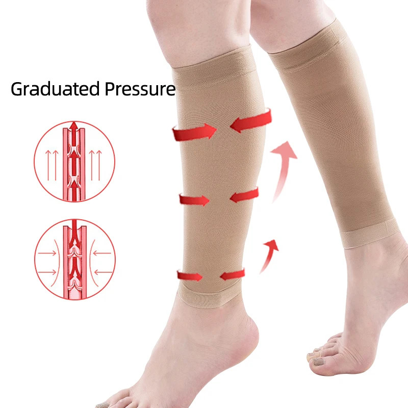 1 Pair of Compression Socks Calf Sleeve Medical Men and Women Varicose Veins Ela