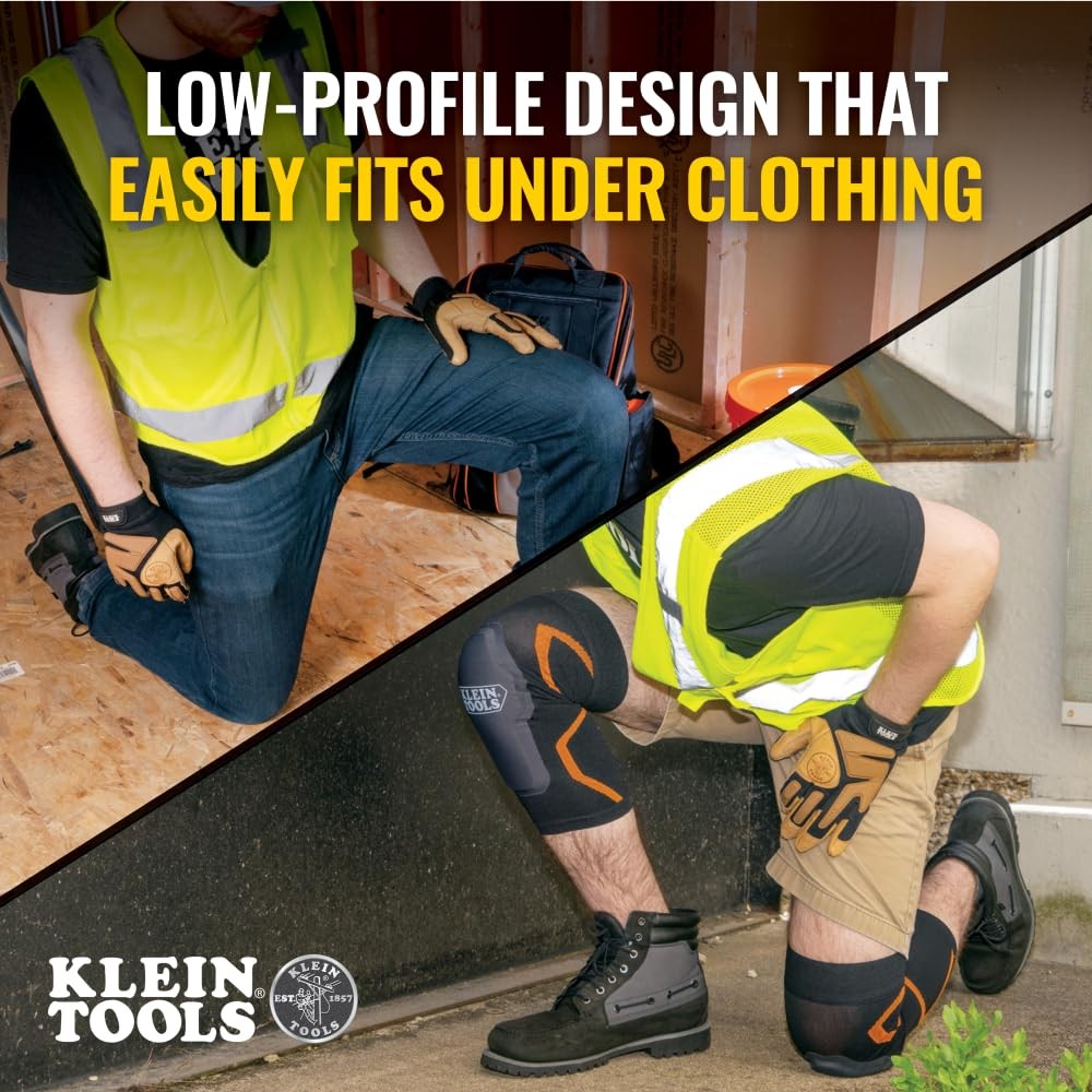 Klein Tools 60624 Knee Pad Compression Sleeve Knee Support For Construction