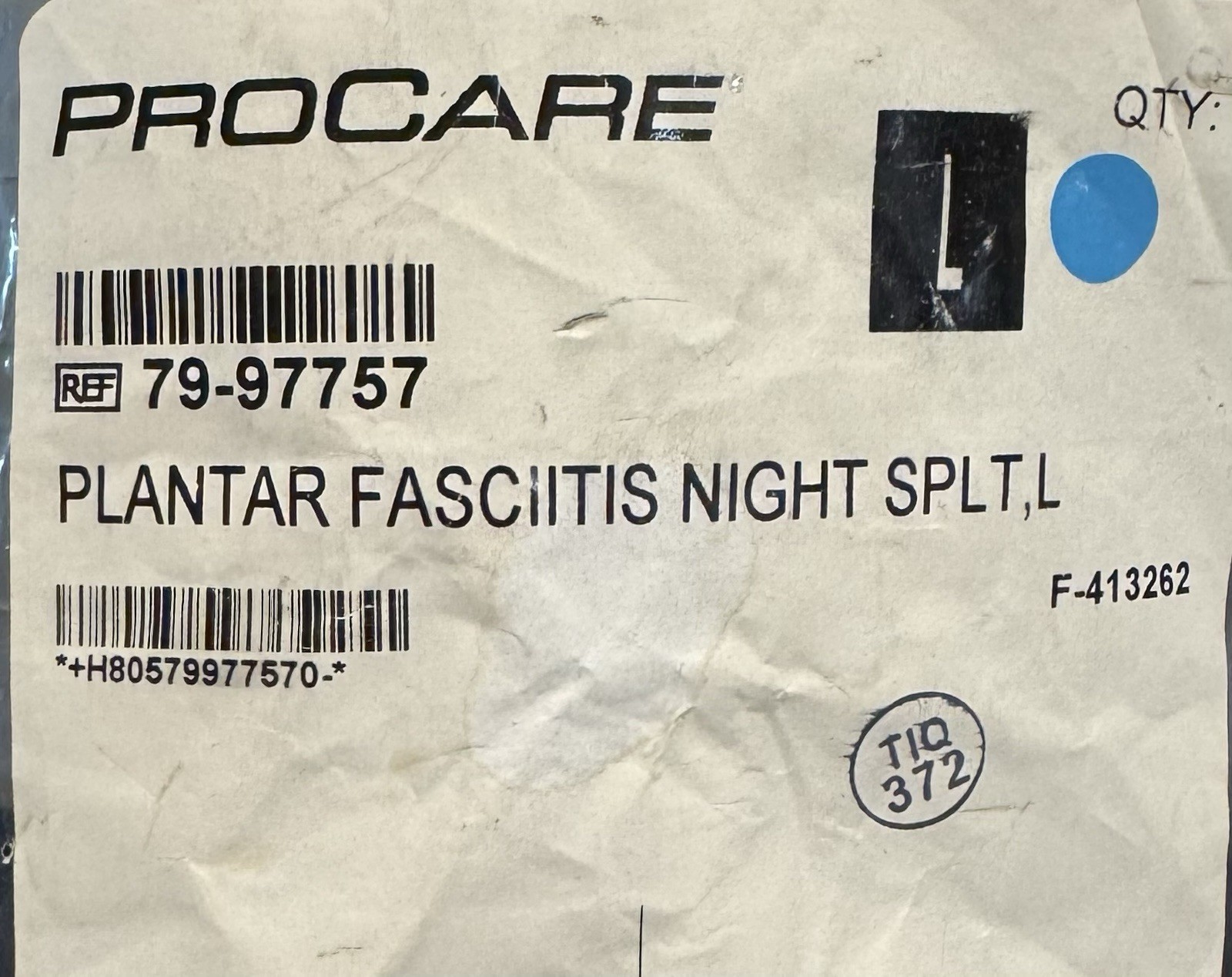 Procare Plantar Fasciitis Night Splint, Large new! Pn: 79-97757