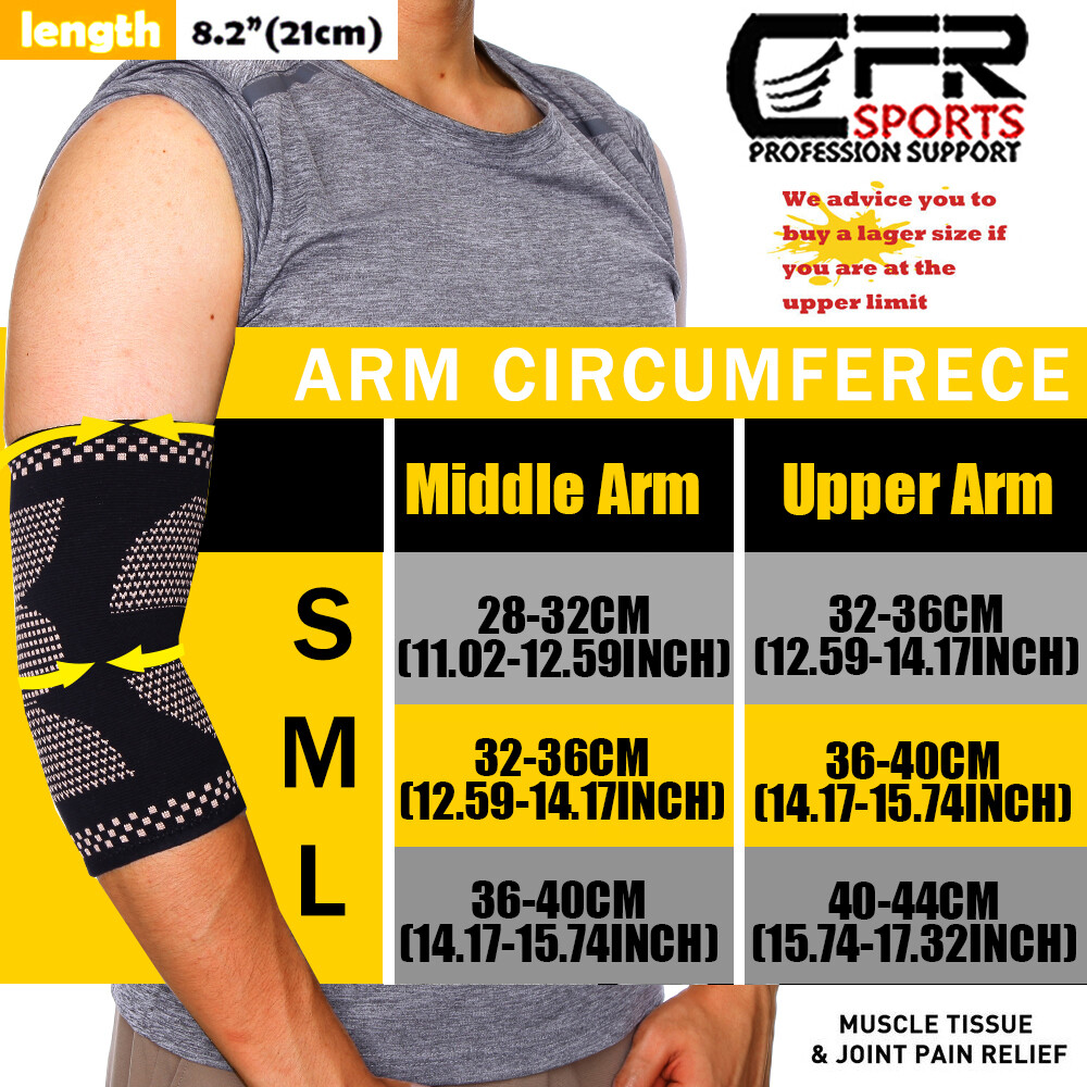 Copper Compression Elbow Sleeve Brace Tendonitis Golfers Tennis Elbow Arthritis