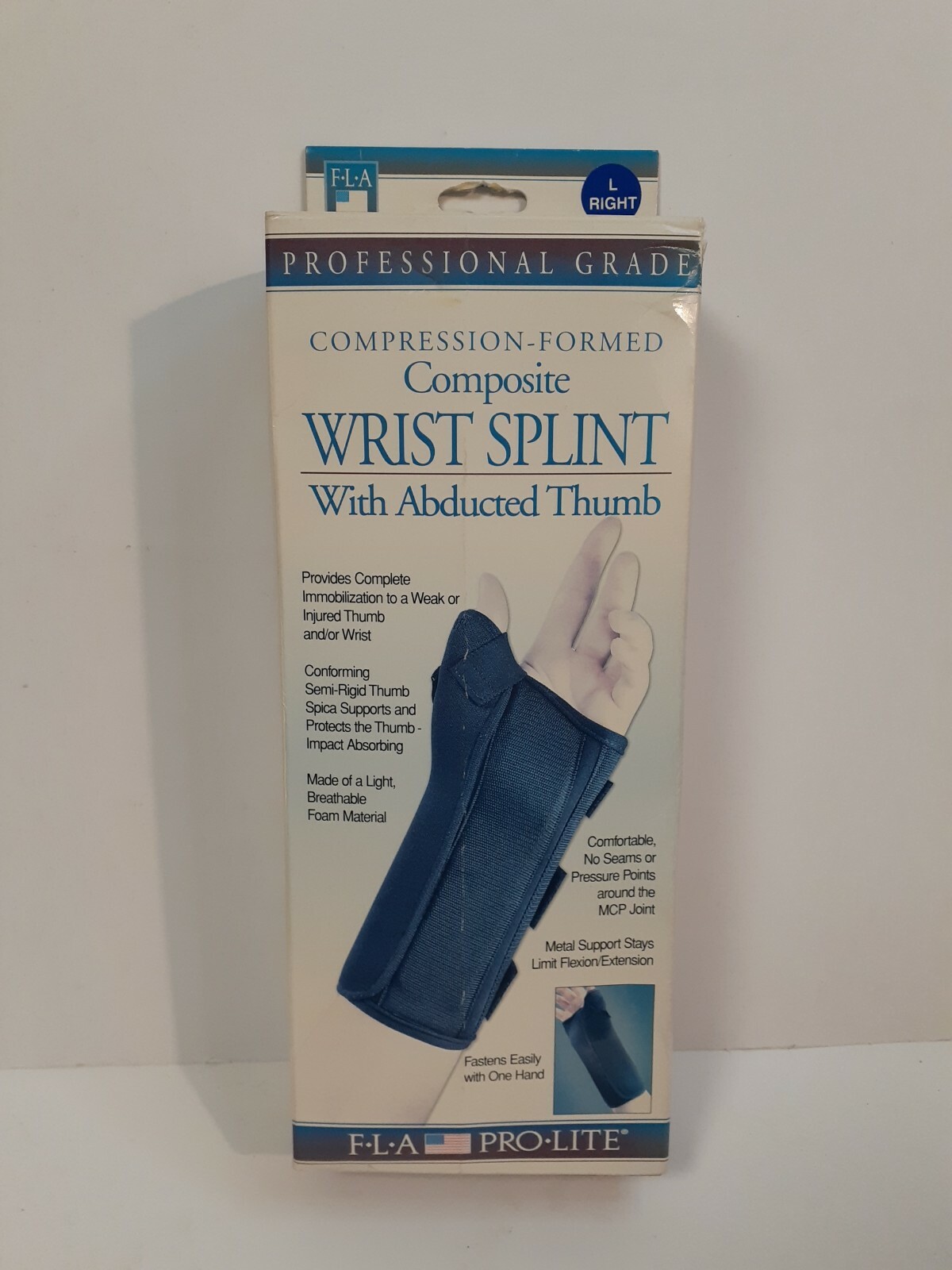 FLA Orthopedics Compression-Formed Wrist Splint with Abducted Thumb Large Right