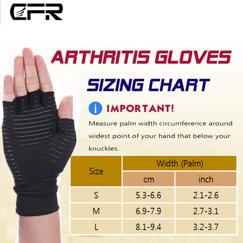Copper Arthritis Compression Gloves Hand Support Joint Pain Relief Wrist Brace