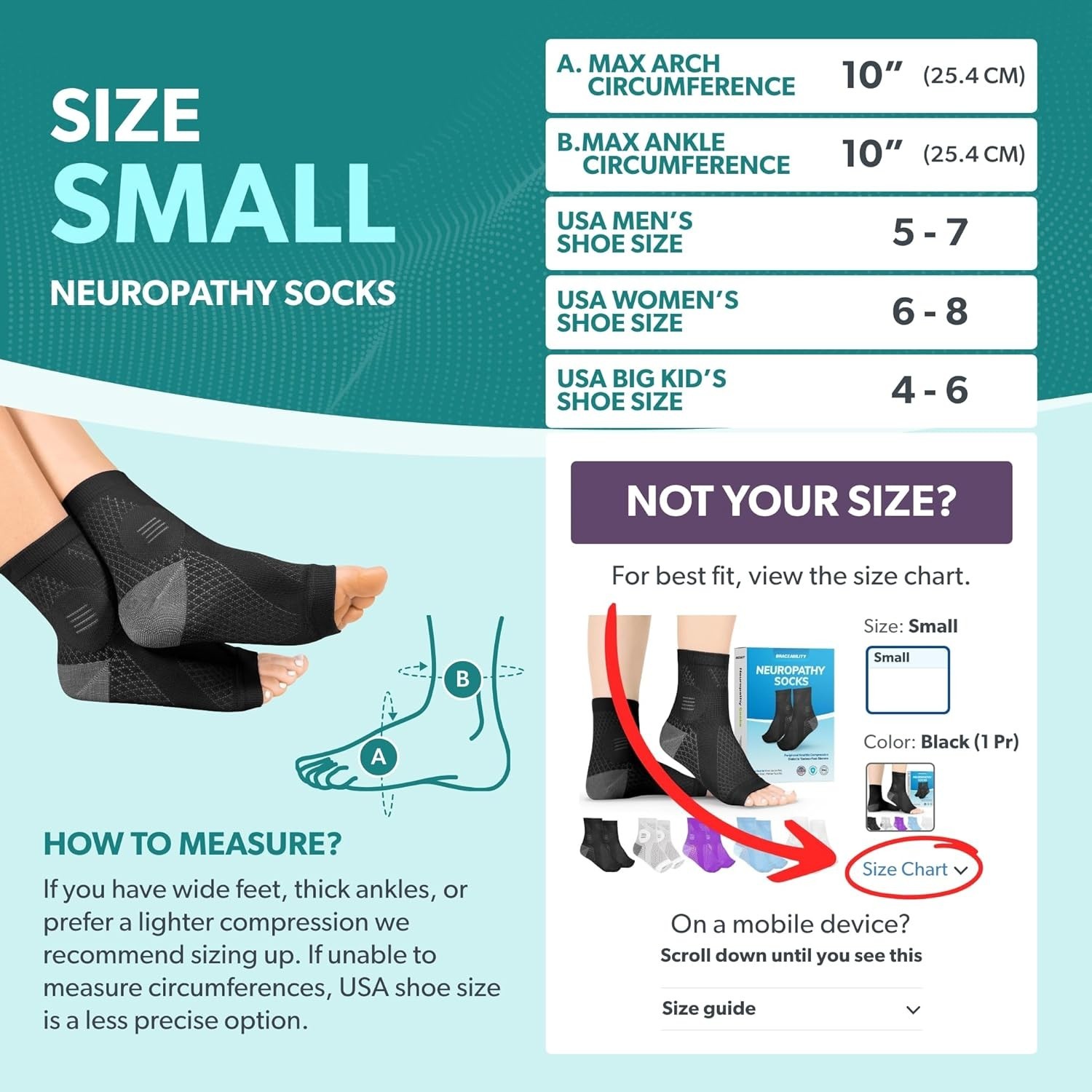 Neuropathy Socks – Peripheral Neuritis Compression Diabetic Toeless Foot Slee…