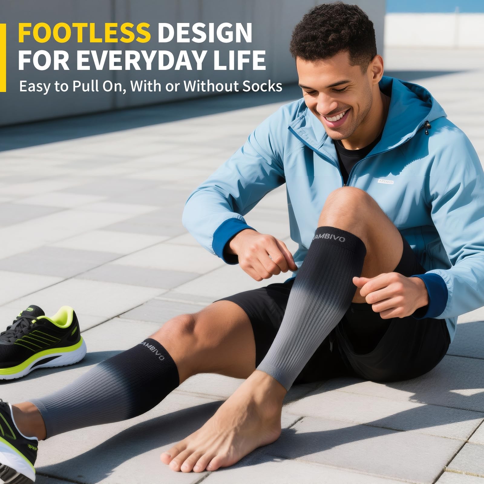 Gradient Calf Compression Sleeves, 20-30 mmHg Footless Compression Socks for …