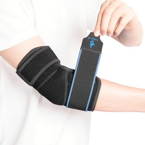 Adjustable Elbow Brace Tennis Elbow Brace for Men & Women, Elbow S/M Black/Blue