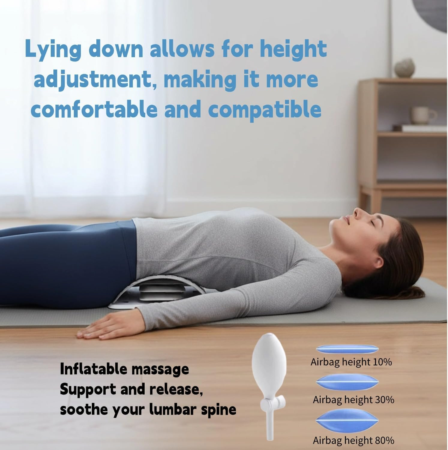 Back Stretcher for Lower Back Pain Relief, Adjustable Lumbar Traction Device, Sp
