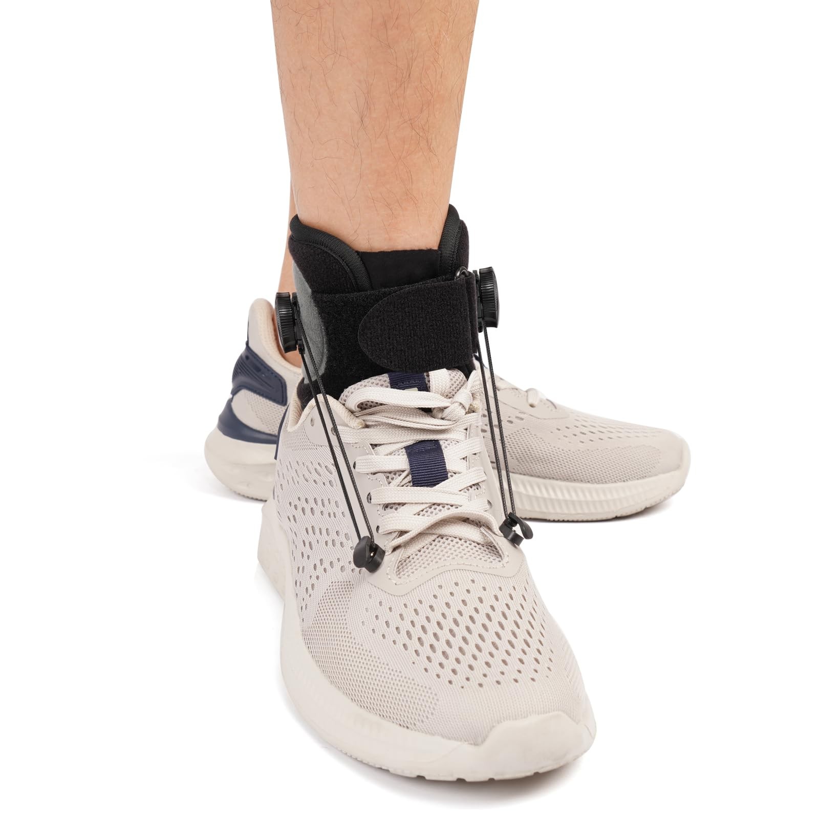1 Pack AFO Foot Drop Brace Adjustable Tension Dual Dial Walking with Shoe Large