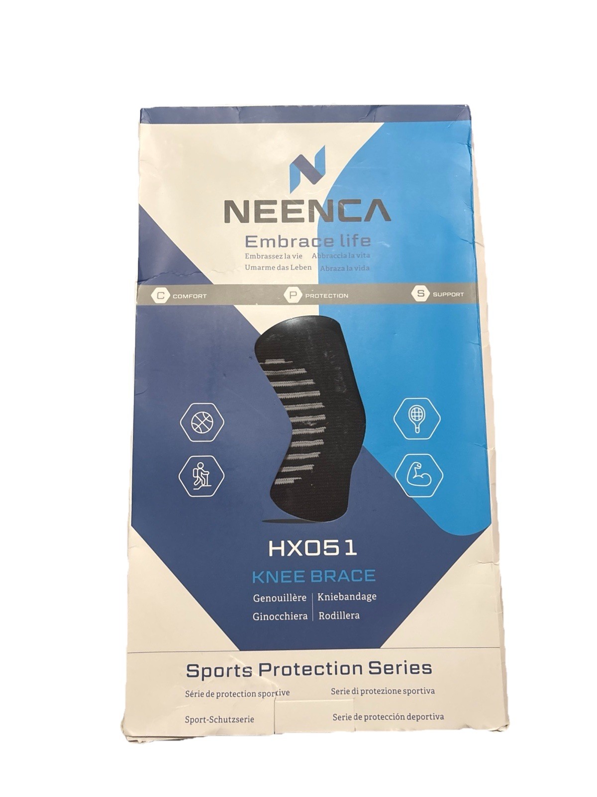 Neenca HX051 Black ,size;L Knee Brace Sports Protection Pain Relief. New #52