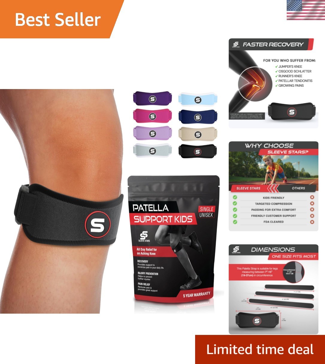 Sleeve Stars Swedish Brand Patellar Tendon Support Strap for Women & Men Effe…