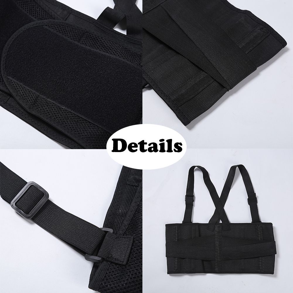Heavy Duty Weight Lift Lumbar Lower Back Waist Support Belt Brace Suspender Work