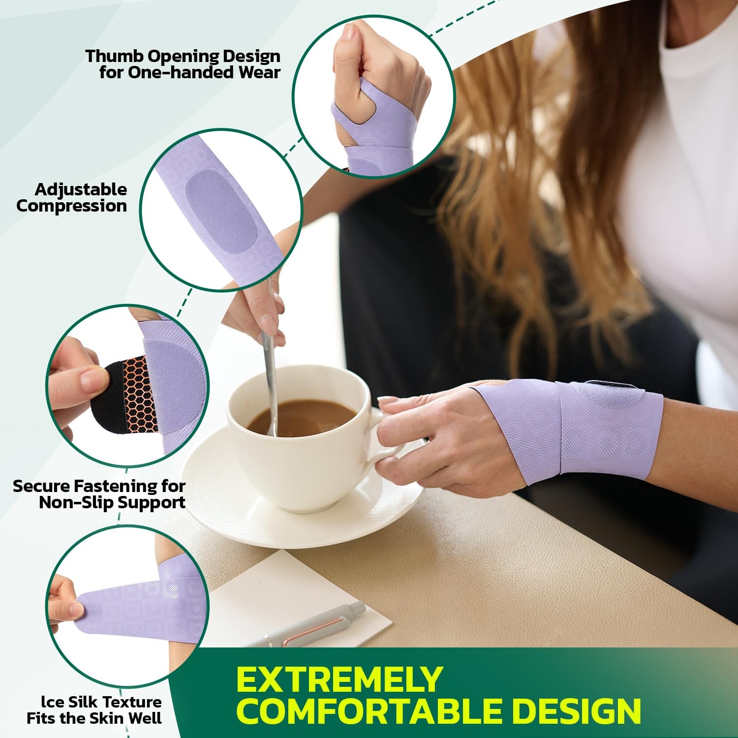 Adjustable Wrist Brace for Pain , Carpal Tunnel & Tendonitis – Ergonomic Comp…