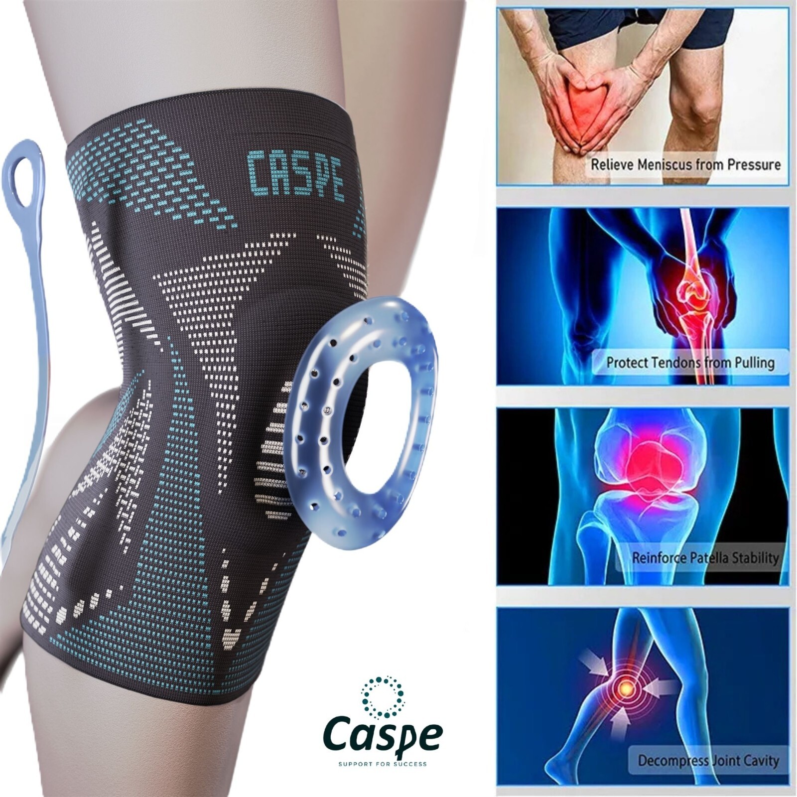 Knee Brace Compression Sleeve Support Joint Pain Arthritis Relief For Sport Gym