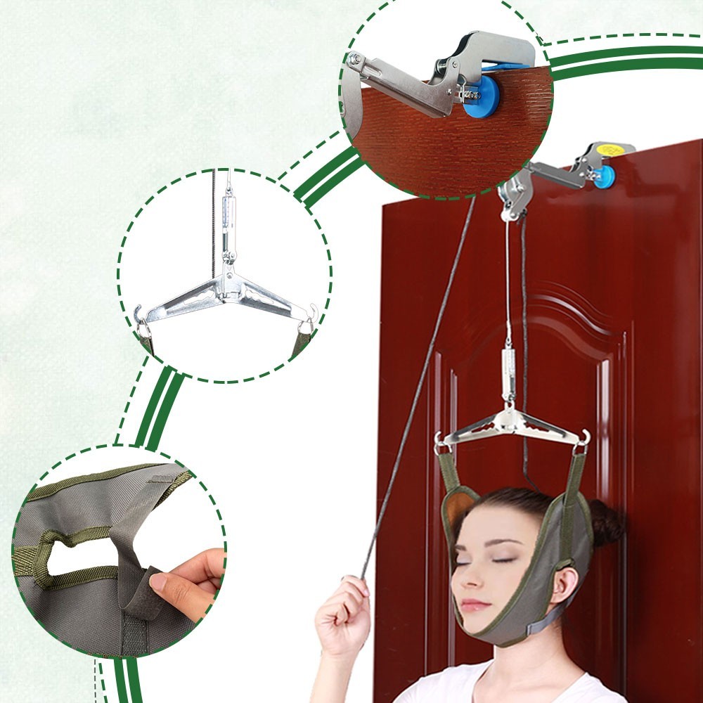 Cervical Neck Traction Device Over Door Stretcher Brace for Neck Pain Relief