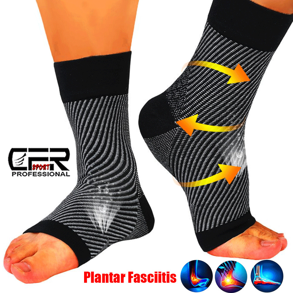 Copper Ankle Brace Compression Socks Sleeve Support Foot Fasciitis Pain Relief