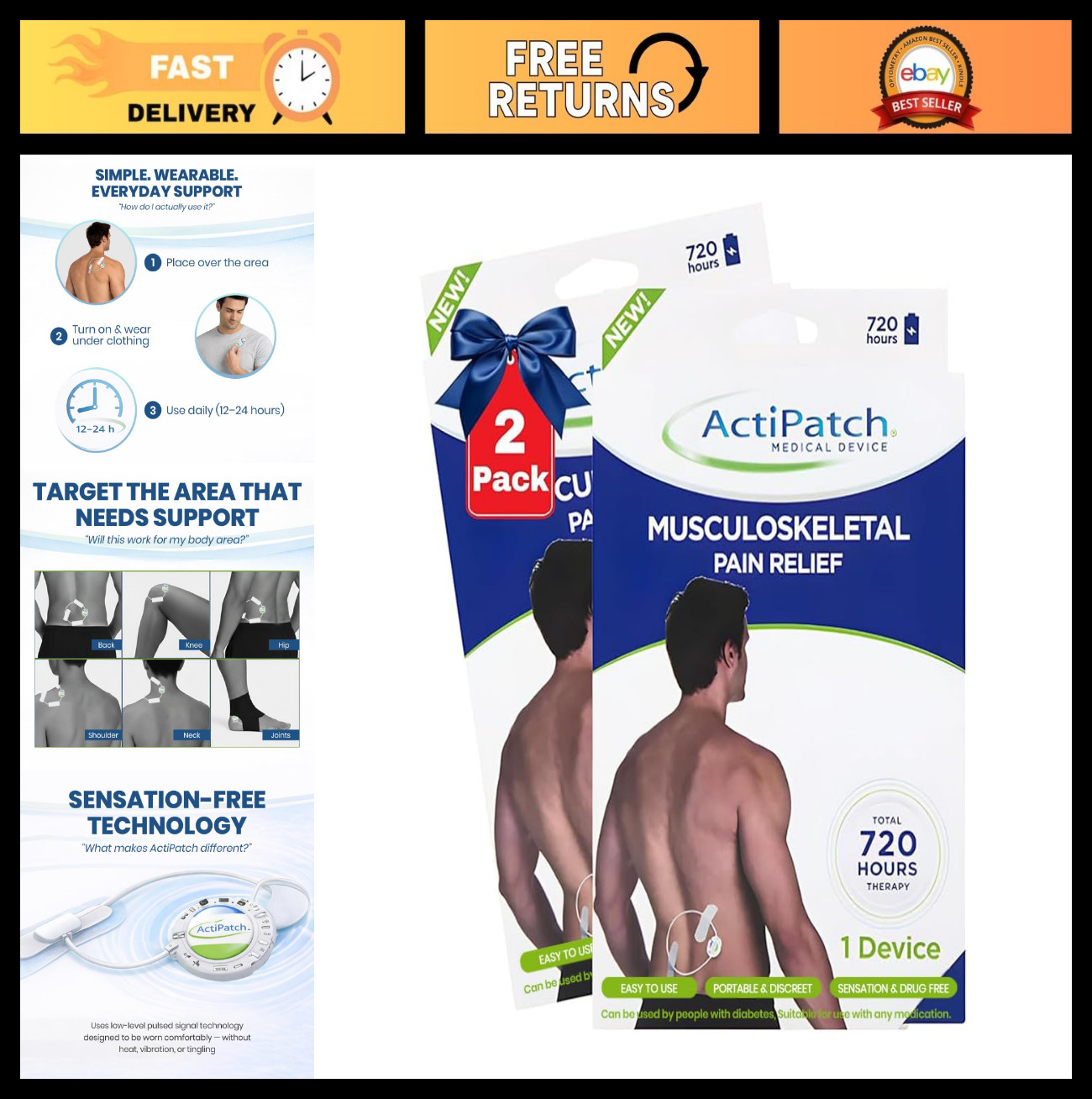 Wearable Knee Therapy Device – Drug-Free Pain Relief for Back, Knee & Joints – 2