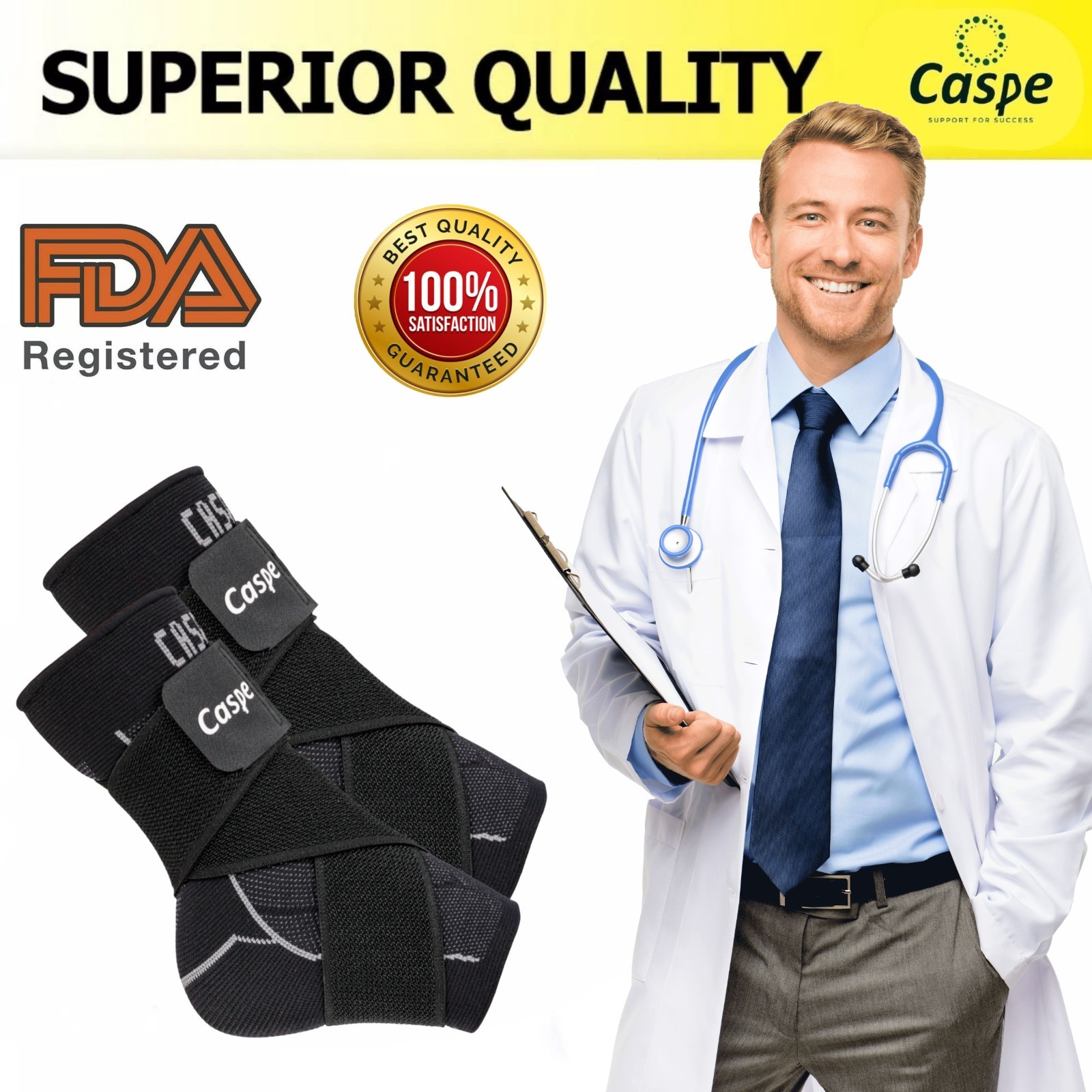 Ankle Support Brace Compression Adjustable Heel Stabilizer Foot Protector Strap
