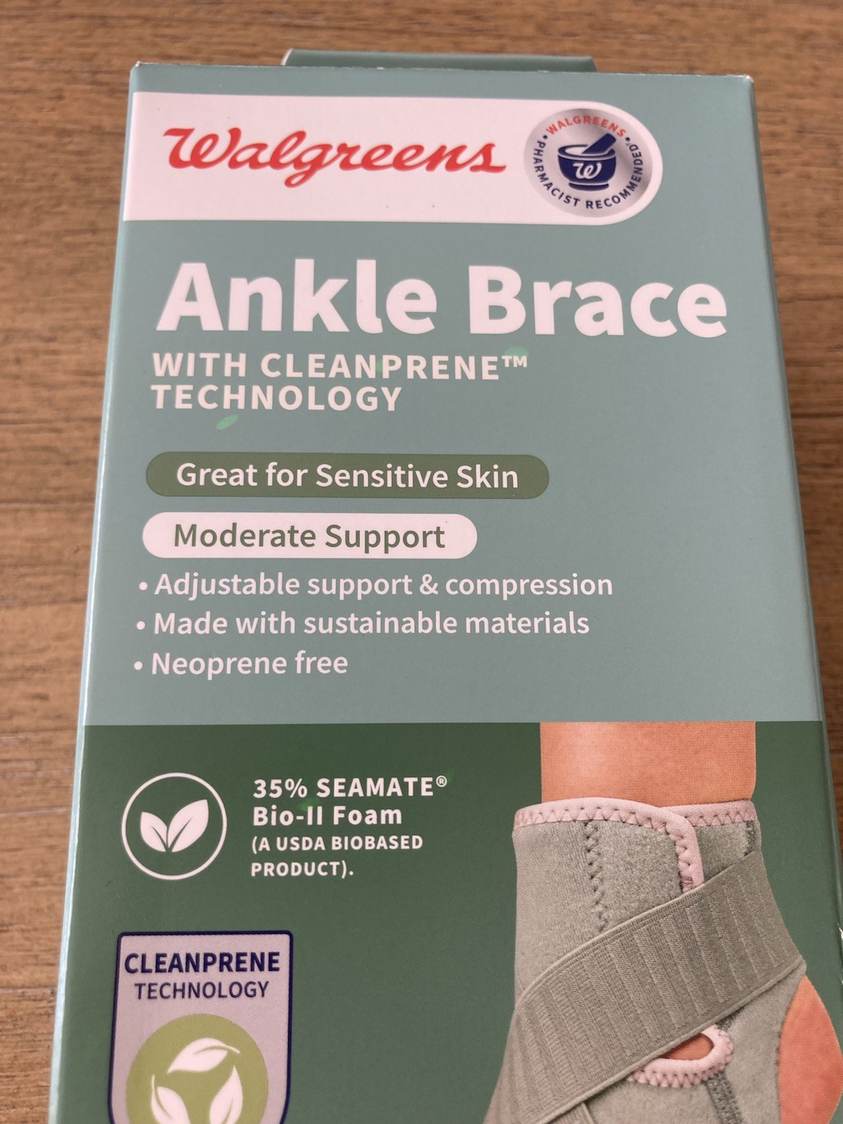 Walgreens Ankle Brace With Cleanprene Technology Great Sensitive Skin One Size