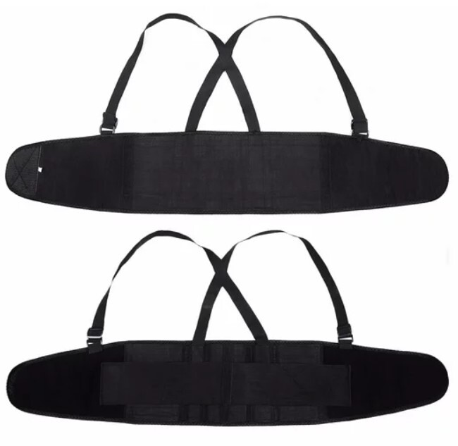 Heavy Duty Weight Lift Lumbar Lower Back Waist Support Belt Brace Suspender Work