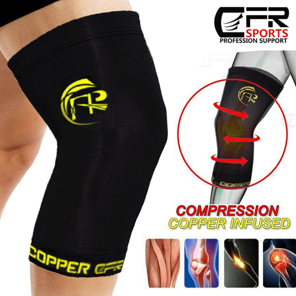 CFR Compression Knee Sleeve Brace Running Arthritis Joint Support Workout Copper
