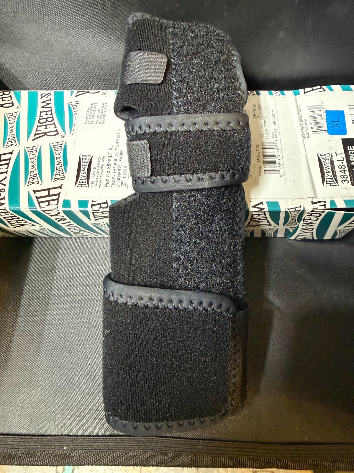 Hely & Weber Left XL Black 3848-LT TKO The Knuckle Orthosis Wrist Brace 3848LTXL