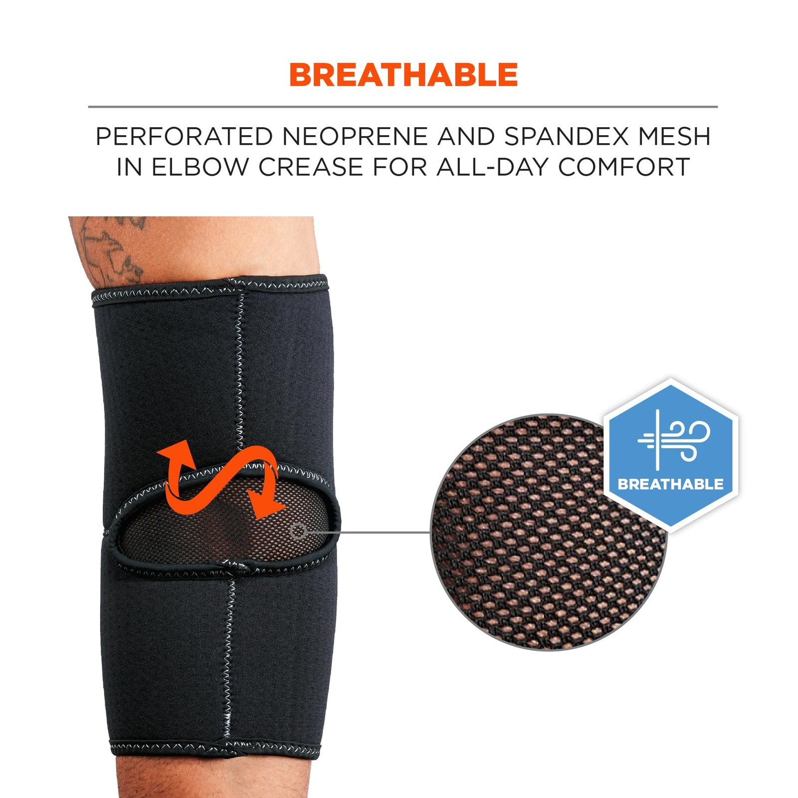 Size M Black 16573 ProFlex 650 Neoprene Elbow Compression Support Sleeve