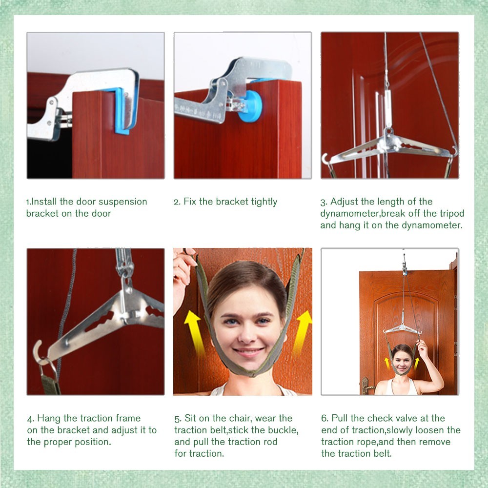 Cervical Neck Traction Device Over Door Stretcher Brace for Neck Pain Relief