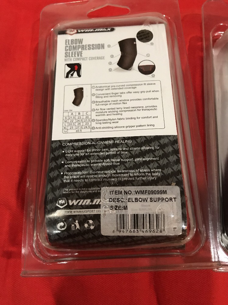 2 NIP Winmax Elbow Support Compression Sleeve With Compact Coverage M