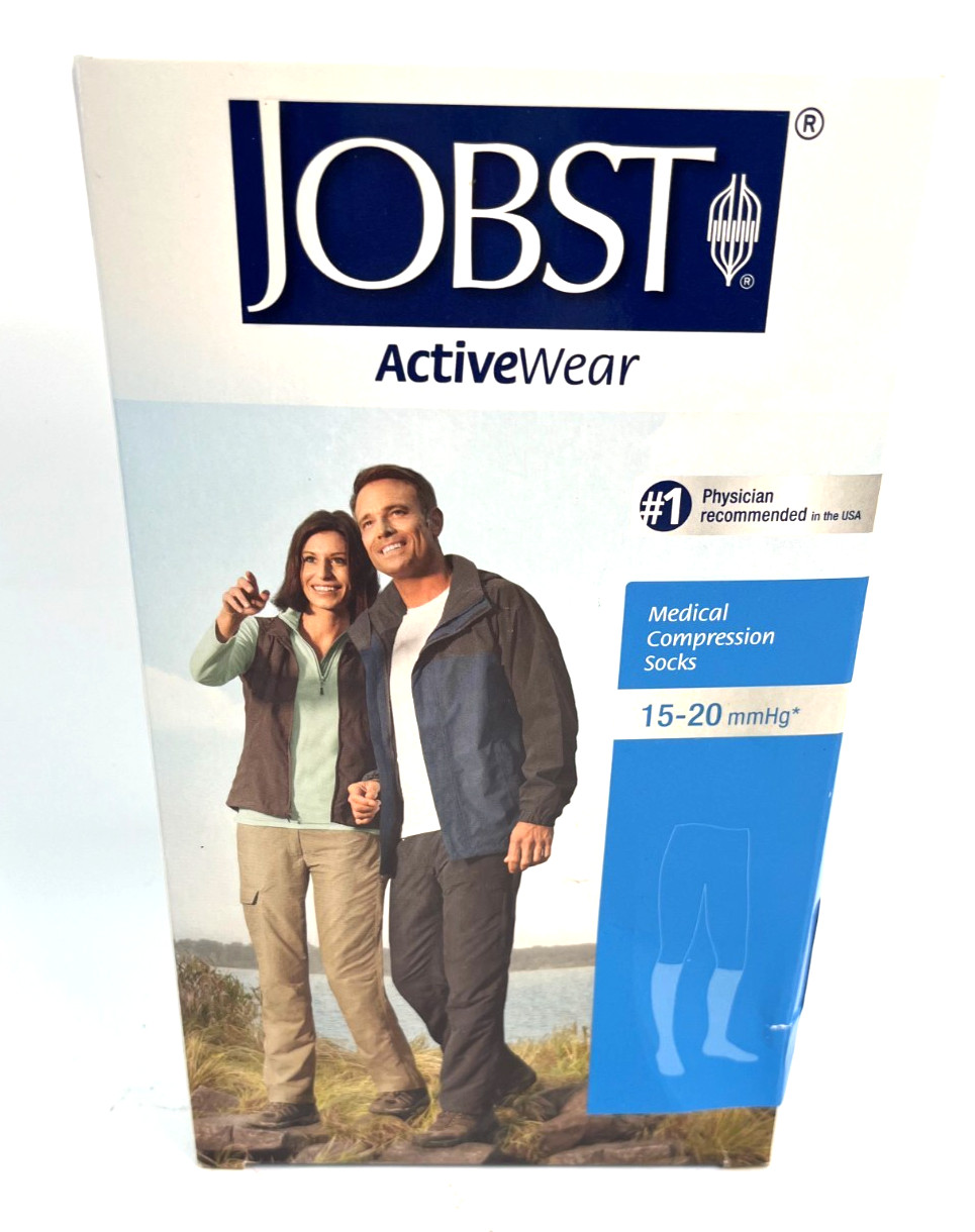 JOBST Activewear 15-20 mmHg Knee High Compression Socks SMALL Cool Black – NEW