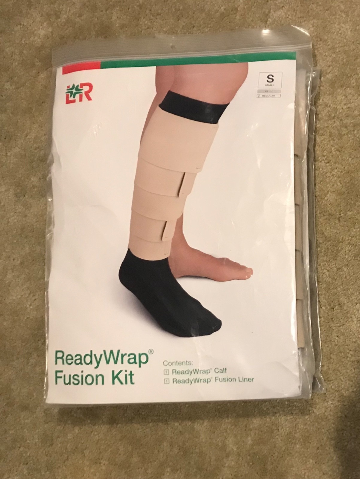 READYWRAP Fusion Leg Compression Wrap Kit Beige W/ One Black Liner Small